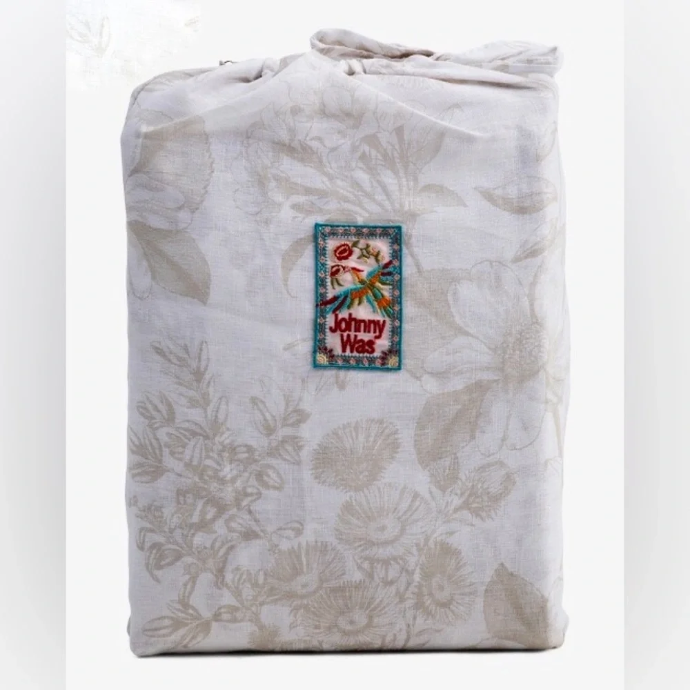 3 Pc Set Johnny Was Valentina Floral Linen Duvet Cover Set